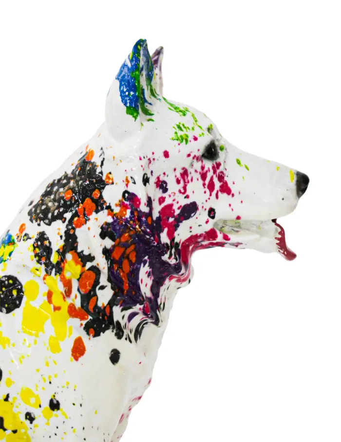 Perro de poliresina multicolor de 19x10.5x20cm - Image 3