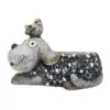Maceta de poliresina diseño perro con pájaro de 39x24.9x27.1cm - Image 2
