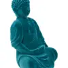 Buda de poliresina azul turquesa de 8x7.5x13cm - Image 2