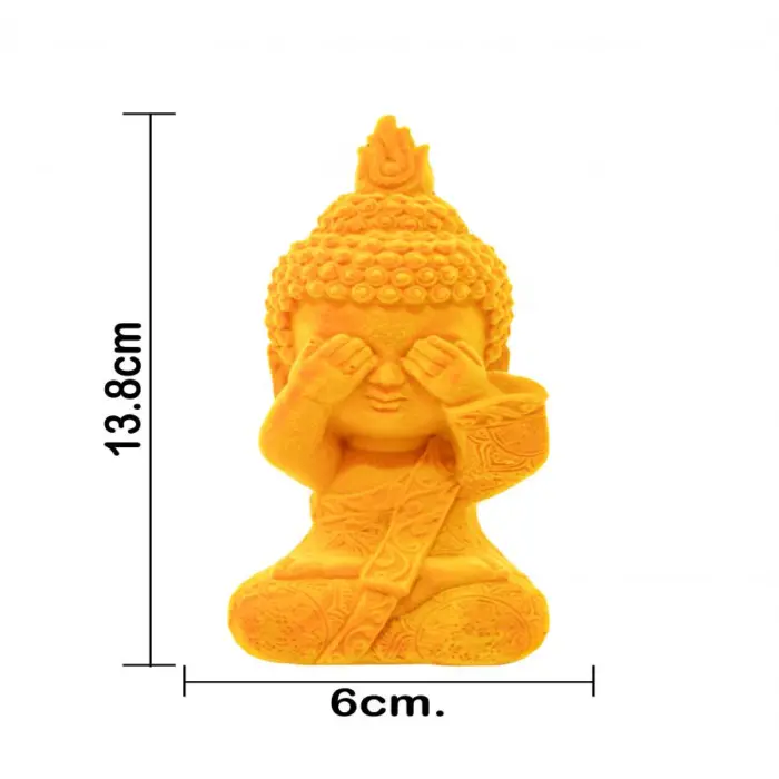 Buda de poliresina no veo amarillo de 6x6x13.8cm - Image 5