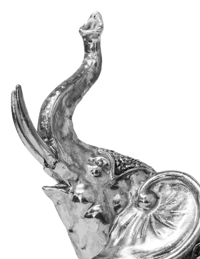 Elefante de poliresina plateado de 20x10x25.5cm - Image 3