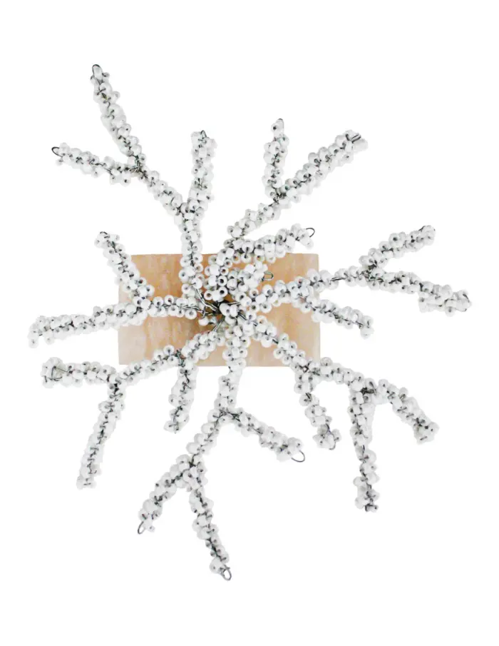 Juego de 4 servilleteros cuadrados de resina blanca diseño corale de 5x3x10cm - Image 3