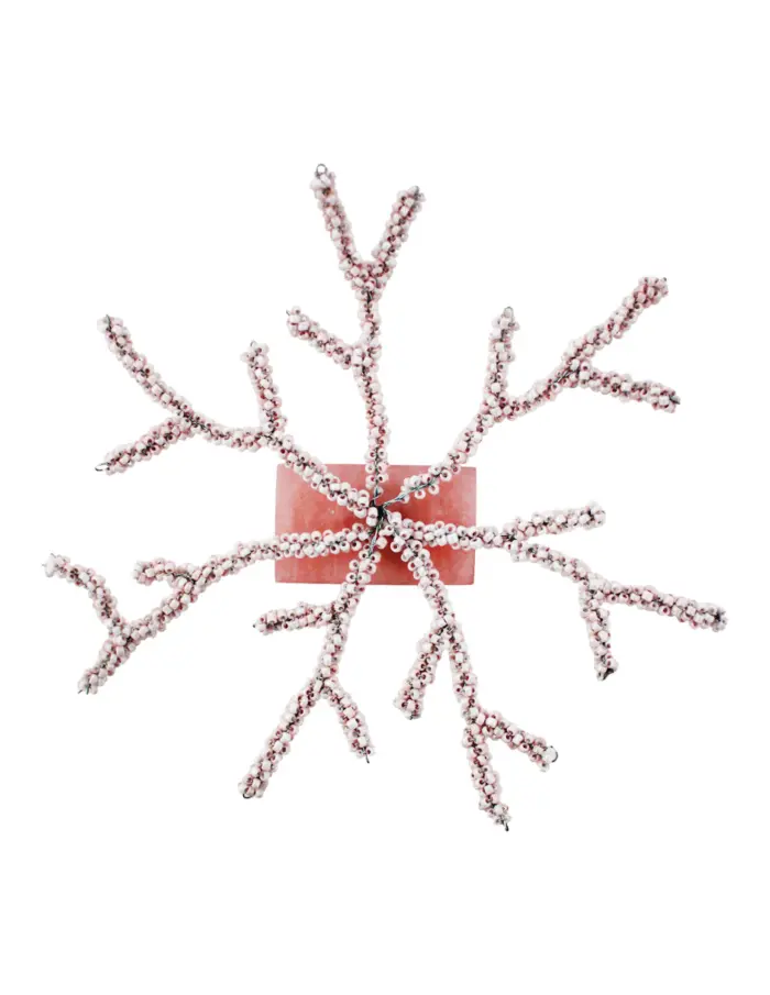 Juego de 4 servilleteros cuadrados de resina rosa claro diseño corale de 5x3x10cm - Image 3