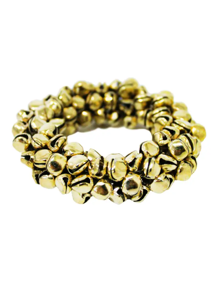 Juego de 4 servilleteros de cascabeles de metal dorados de 7.5cm - Image 3