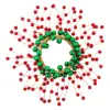 Juego de 4 servilleteros con cuentas rojas y verdes de 6cm - Image 2