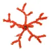 Juego de 4 servilleteros con chaquiras naranjas diseño coral de 4cm - Image 3