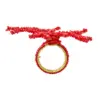 Juego de 4 servilleteros con chaquiras rojas diseño coral de 4cm - Image 2