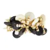 Juego de 4 servilleteros con cuentas negras con crema de 6cm - Image 3
