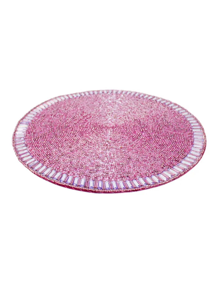 Mantel individual bordado de chaquiras lila de 35cm - Image 2
