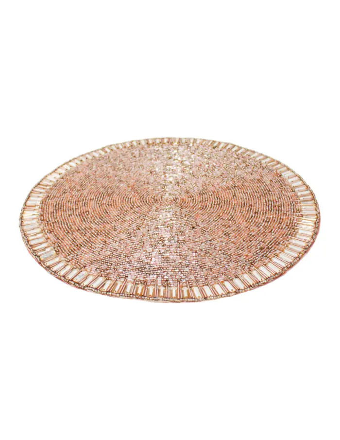 Mantel individual bordado de chaquiras palo de rosa de 35cm - Image 2