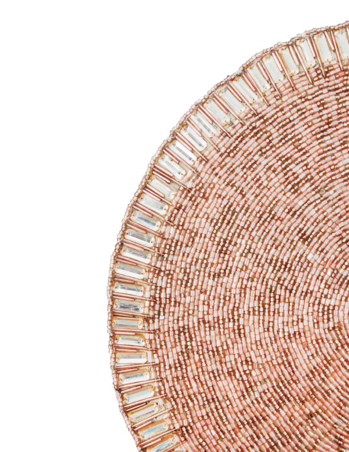 Mantel individual bordado de chaquiras palo de rosa de 35cm - Image 3