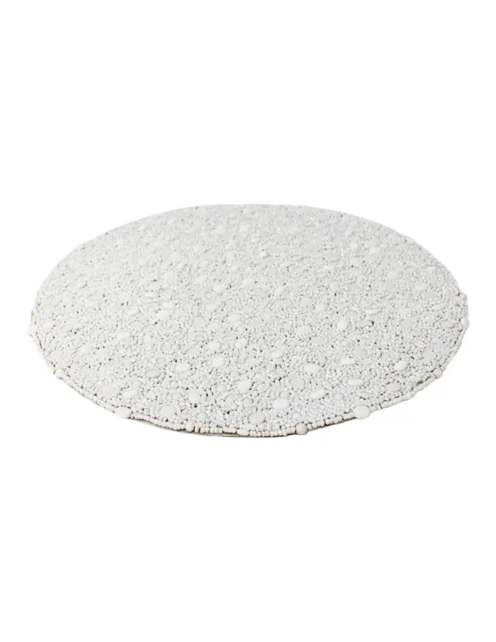 Mantel individual bordado de chaquiras y cuentas blancas de 35cm - Image 2