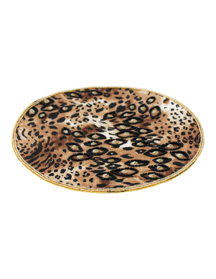 Mantel individual estampado leopardo bordado de 35cm - Image 2