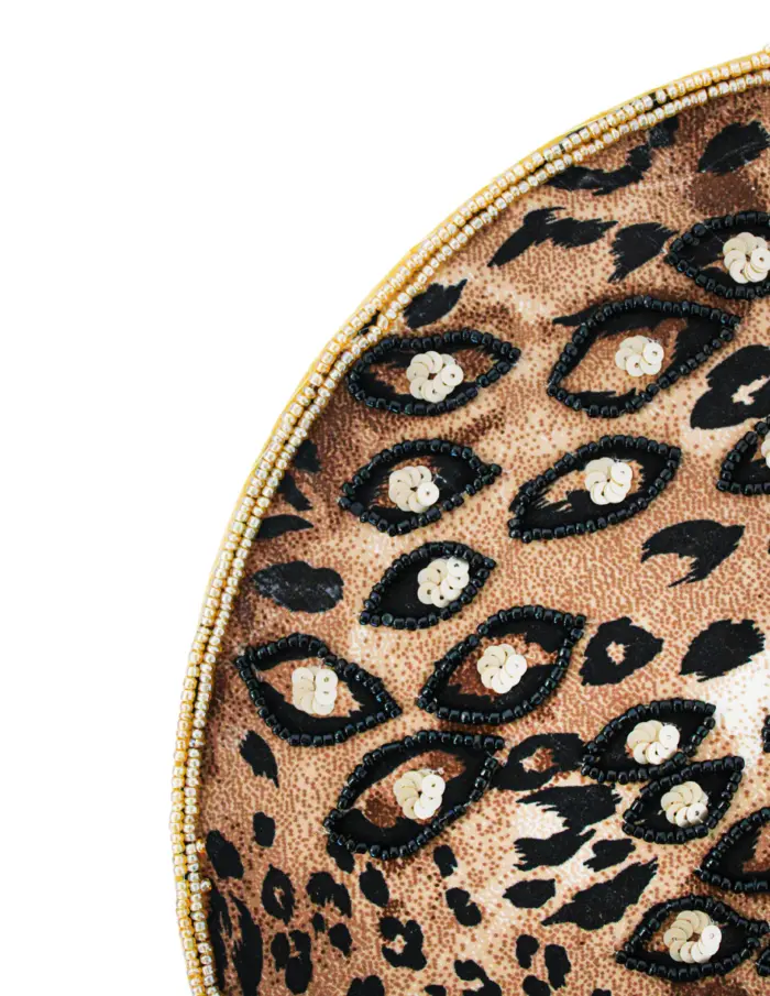Mantel individual estampado leopardo bordado de 35cm - Image 3