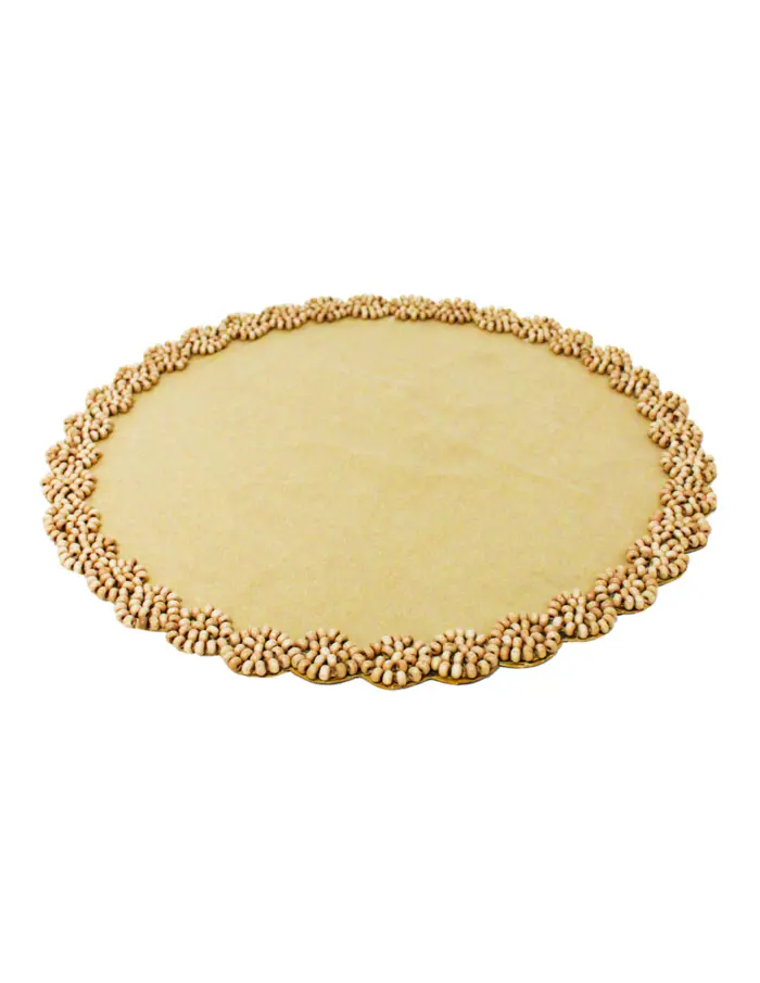 Mantel individual de yute con cuentas de maderade 35cm - Image 2