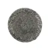 Juego de 4 portavasos bordados de chaquiras gris claro de 10cm - Image 2