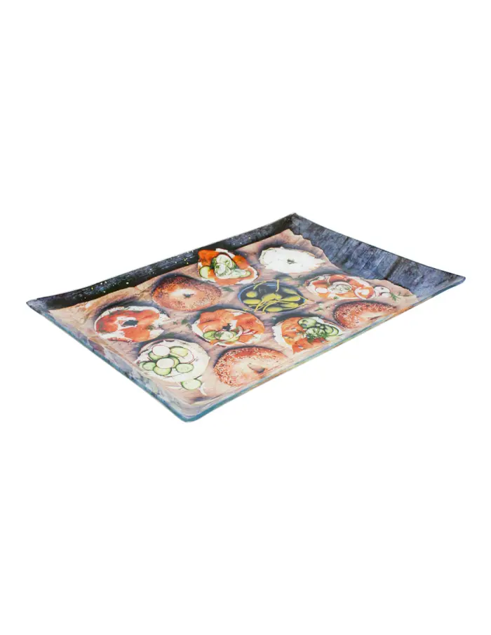 Plato de vidrio rectangular diseño bocadillos de 30x20x2.4cm - Image 2