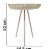Mesa de metal beige con 3 patas de 44.5x44.5x53cm - Image 2