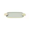 Charola oval de metal con candelabros beige de 35x13x2cm - Image 3