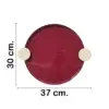 Charola oval de metal beige con fondo rojo de 37x30x3.5cm - Image 2