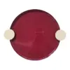 Charola oval de metal beige con fondo rojo de 37x30x3.5cm - Image 3