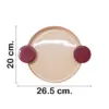 Charola oval de metal rosa con fondo rosa claro de 26.5x20x3.5cm - Image 2