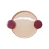 Charola oval de metal rosa con fondo rosa claro de 26.5x20x3.5cm - Image 3