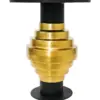 Mesa de metal diseño tornillo negra con dorado de 46x46x52cm - Image 2