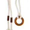 Cinturón de cuerda blanco con hebilla de madera de 5x120x0.1cm - Image 2