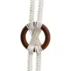Cinturón tejido blanco con círculos de madera de 6x180x0.1cm - Image 2