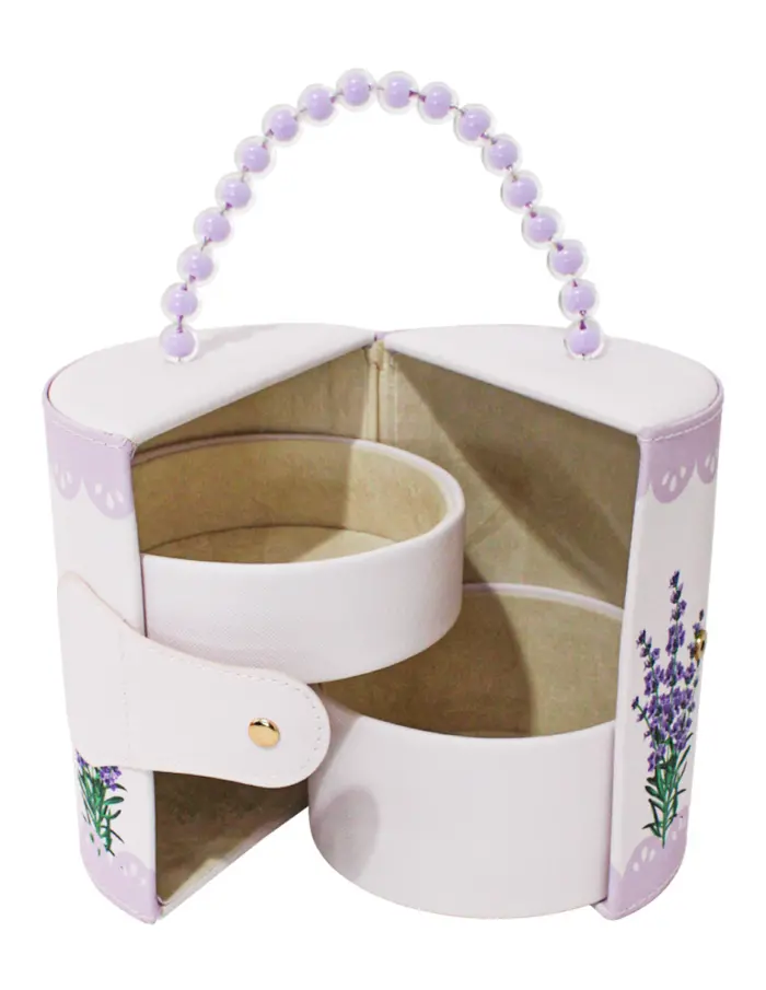 Bolso con asa de bolas morada de 14.2x17.5cm14.5x14.5x17.3cm - Image 2