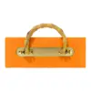 Bolsa de carton estampada naranja con asa diseño bambu de 21.5x8x23cm8x21.5x23cm - Image 3