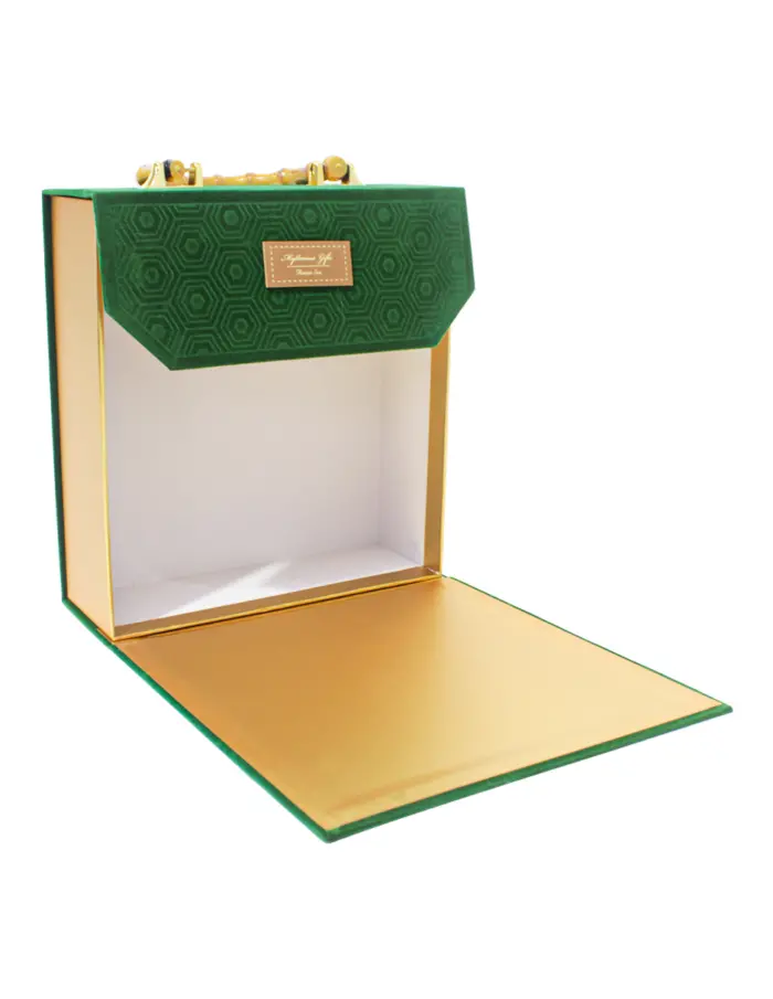 Bolsa de carton estampado verde con asa diseño bambu de 21.5x8x23cm8x21.5x23cm - Image 2