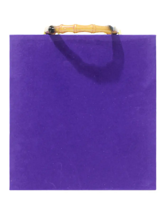 Bolsa de carton estampado morado con asa diseño bambu de 21.5x8x23cm8x21.5x23cm - Image 4