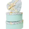 Juego de 3 cajas de carton diseño corazones con moño azul de 28x31x13.5cm - Image 3