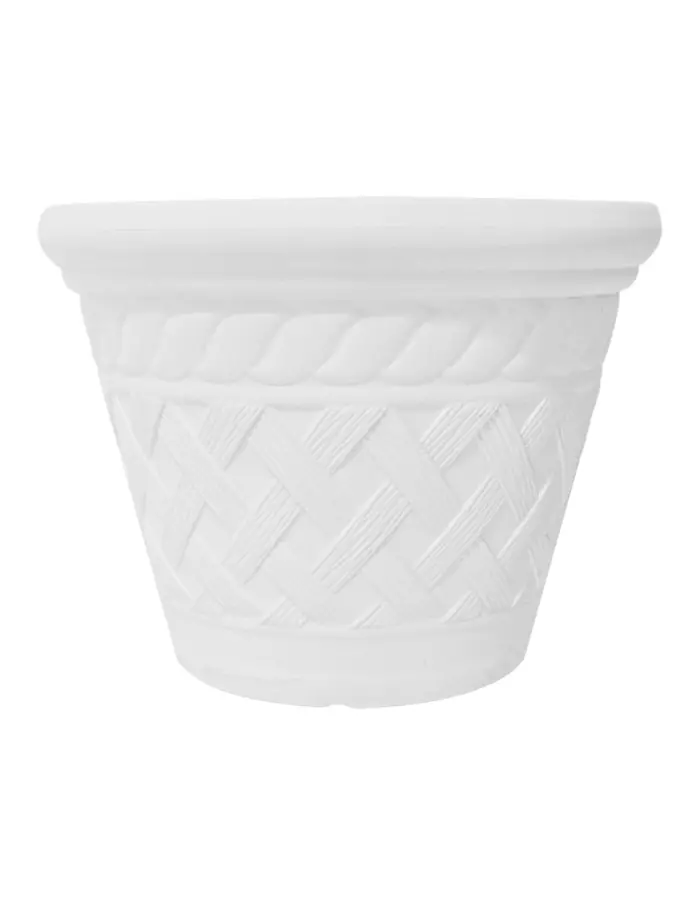 Maceta de plástico blanca de 34x34x26cm - Image 2