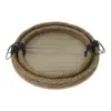 Juego de 2 charolas diseño troncos de madera con cuerda en la orilla de 34x34x4.5cm - Image 2