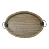 Juego de 2 charolas ovaladas diseño troncos de madera con cuerda en la orilla de 24x34x4.5cm - Image 2