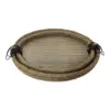 Juego de 2 charolas ovaladas diseño troncos de madera con cuerda en la orilla de 24x34x4.5cm - Image 3
