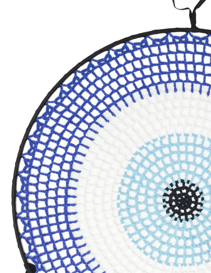 Atrapasueños tejido azul diseño ojo turco de 40x95x0.1cm - Image 2