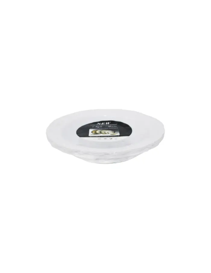 Juego de 6 bowls de plástico blancos de 19x19x3.8cm - Image 3