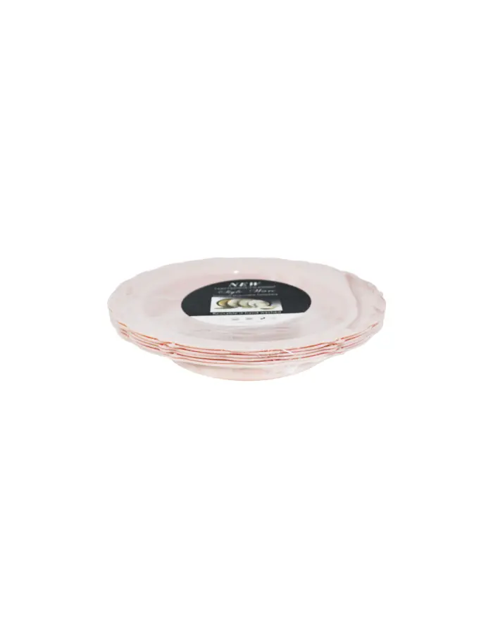 Juego de 6 bowls de plástico rosa de 19x19x3.8cm - Image 3