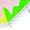 Paraguas decorativo de tela rosa con verde y amarillo de 27x27x22cm - Image 3