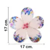 Flor de tela rosa con morado de 17x17x6cm - Image 2