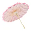 Paraguas decorativo de tela con margaritas rosas de 30x30x23cm - Image 5