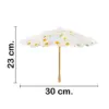 Paraguas decorativo de tela con margaritas blancas de 30x30x23cm - Image 2