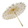 Paraguas decorativo de tela con margaritas blancas de 30x30x23cm - Image 5