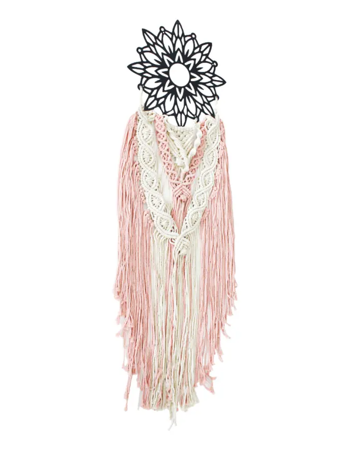Colgante de macrame estrella de metal negra de 2x32x105cm - Image 2