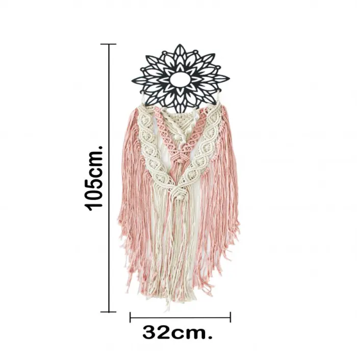 Colgante de macrame estrella de metal negra de 2x32x105cm - Image 4