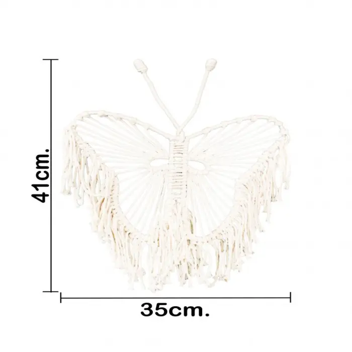 Colgante de macramé diseño mariposa de 1x35x41cm - Image 4